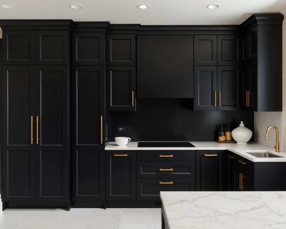 Modern interior with matte black accents